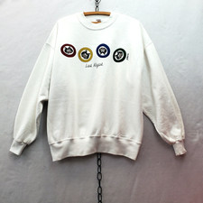 VTG 80s Kliban Cat Vegas Sweatshirt Crazy Shirts Label Lg Front/Back Graphic