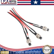 DC 12V Mini Push Button Pre-Wired Momentary N/O OFF-ON Switch Plug 3 Pack