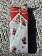 Vintage Hills Dept. Store Christmas Holiday Tights Girls Size 7-14 New USA B1 