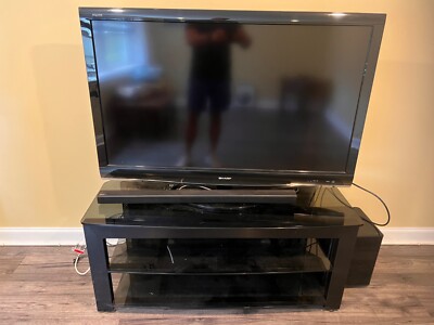 55 Inch Sharp Aquos TV, Samsung Sound Bar With Bass