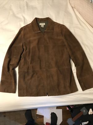 J. CREW Mens Large Suede Leather Jacket 