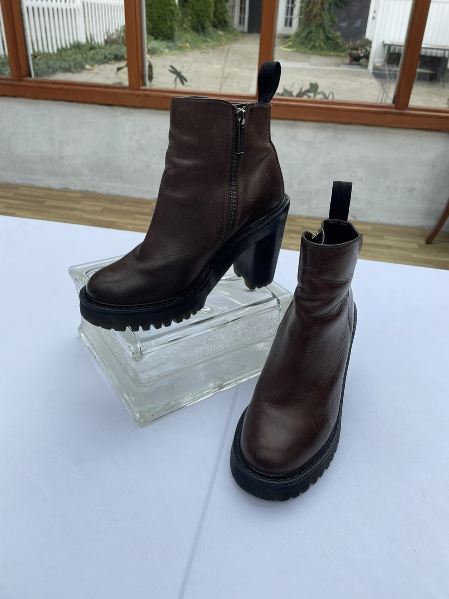 Dr. Martens Magdalena Boots Leather Chunky Heel Platform Dr. Martens Magdalena Boots Leather Chunky Heel Platform