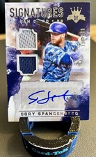 2017 Panini Diamond Kings Cory Spangenberg RC Dual Patch Auto # /199 MLB Padres
