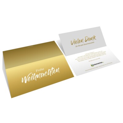 Individuelle Firmen Weihnachtskarten Weihnachtsgrüße DIN Lang Goldene Weihnacht