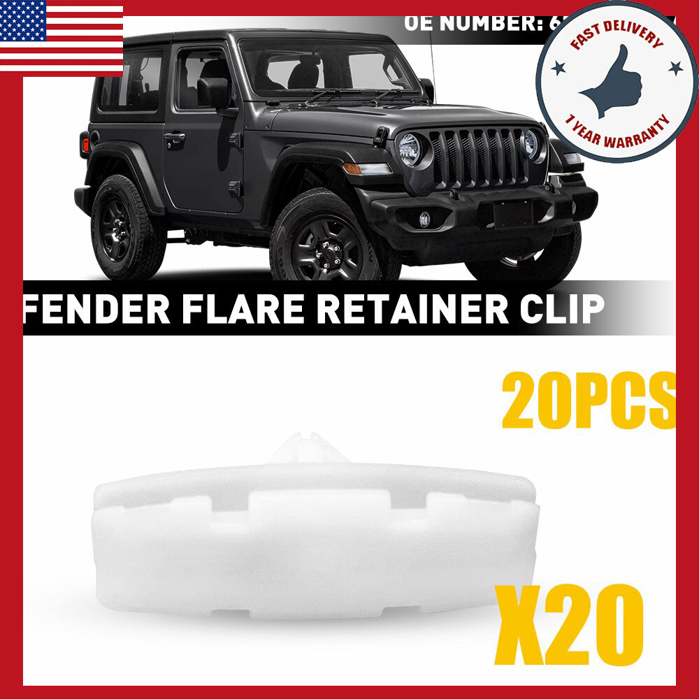 20PCS Fender Flare Hardware Clips Mounting Fit Jeep 18-20 Wrangler JL Gladiator