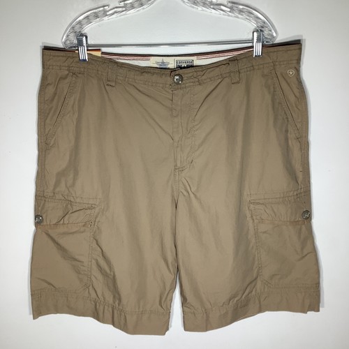 Converse One Star Mens Poplin Cargo Shorts Tan Size 40 NWT - Picture 2 of 9