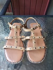 Madden NYC Studded Buckle Strap Sandals US 5 Brown 10" long EUC