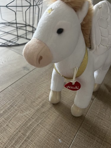 Trudi Kids Italian Fantasy White Gold Plush Stuffed Unicorn Toy New With Tags - Picture 2 of 4