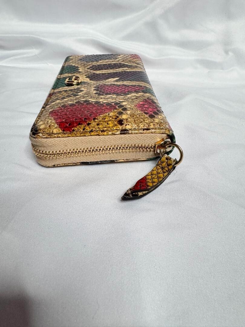 Multicolor Leather GUCCI GG Marmont Python Long Zip Wallet 456117