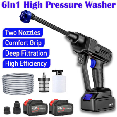 #ad #ad 6 in 1 Cordless High Power Washer Car Pressure Washer Jet Water Wash Cleaner Gun $78.98