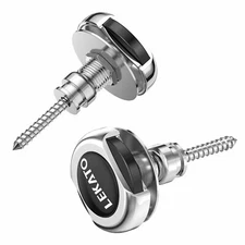 LEKATO 2pcs Guitar Locks Metal Quick Release Buttons Retainer Sliver NEW