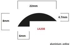 ALUMINIUM EDGE TRIM CORNER PROTECTOR FINISHING STRIP 10 VARIATIONS 250-2500mm 10