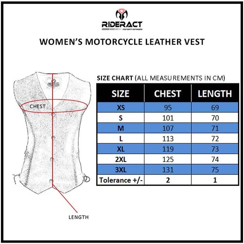 RIDERACT®Women Motorcycle Casual Adjustable Vest Anna Biker Vest Black Waistcost - Foto 10 di 10