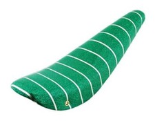 17"LONG VINYL BANANA LOWRIDER SEAT IN SPARKLE GREEN W/SILVER STRIPE FOR 20" BIKE