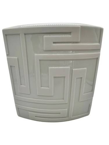 Jarrón Rosenthal Versace porcelana blanco diseñador decoración del hogar dédalo meandro