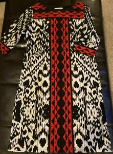 half red half white dress