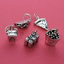 Sterling Silver Taco Pizza Chinese Soda Fries Fast Food 3D Choose Charm 925 USA
