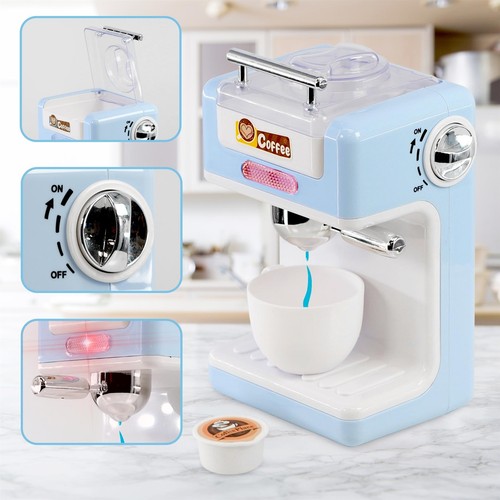 Kids Pretend Play Toys Kitchen Appliances Set Toaster Mixer Blender Food Coffee - Picture 3 of 7