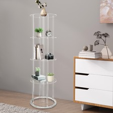 Acrylic Revolving Bookshelf 5-tier Modern Bookshelf Floor Standing Bookcase