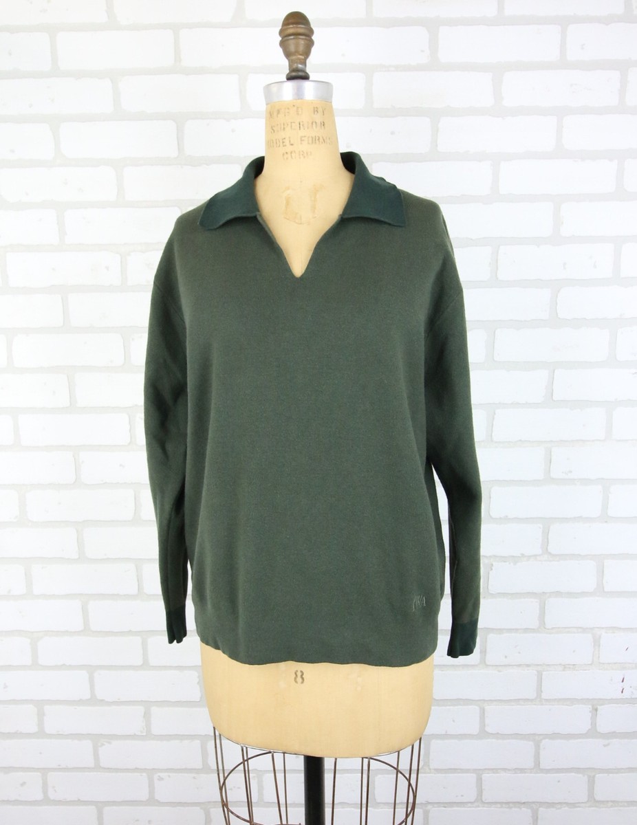 JW Anderson Uniqlo Souffle Yarn Smooth Polo Sweater Womens L Green
