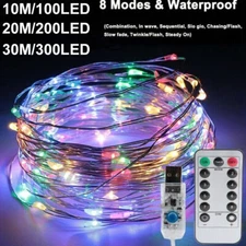 USB Twinkle LED String Fairy Lights 200/300LED Copper Wire Party Decor W/ Remote