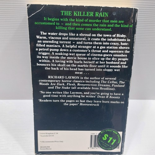 One Rainy Night by Richard Laymon Large Paperback Horror vintage 1991 - Foto 2 di 11