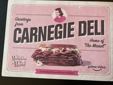 Marvelous Mrs. Mrs Maisel Postcard Carnegie Deli New York Amazon PopUp Brosnahan