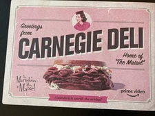 Marvelous Mrs. Mrs Maisel Postcard Carnegie Deli New York Amazon PopUp Brosnahan
