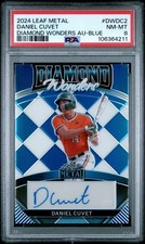 2024 Leaf Metal Diamond AUTO Blue 24/25 DANIEL CUVET Miami Hurricanes PSA 8
