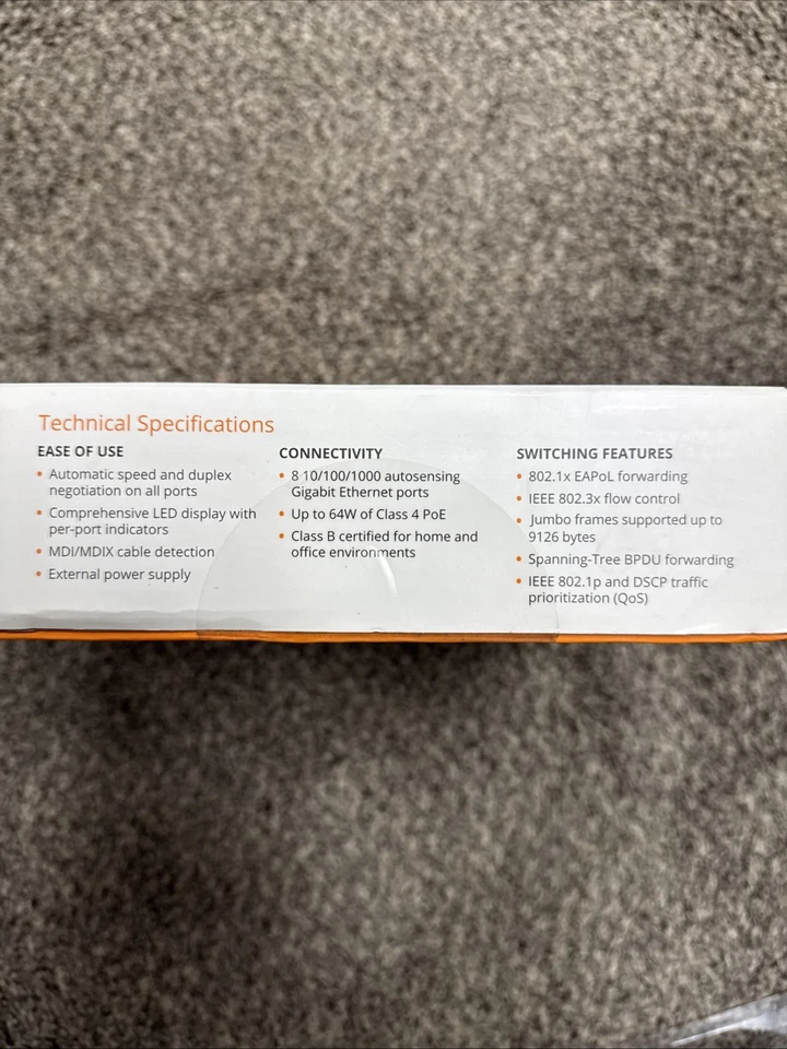 HPE Instant On 1430 8-Port Gb Unmanaged Layer 2 Ethernet Switch R8R46A#ABA - Image 3 of 3