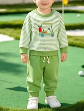 Golf Cart Striped Top and Pants Set
