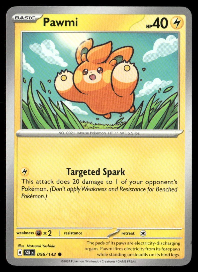 Pawmi Stellar Crown 56/142 Common Pokemon Near Mint