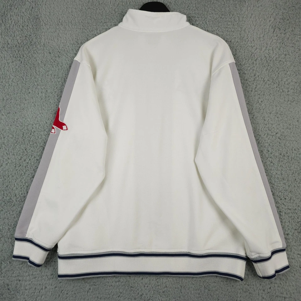Chaqueta de los Medias Rojas de Boston para Hombres M Blanca Bordada Cremallera Completa MLB Puntadas de Béisbol Foto 2 de 4
