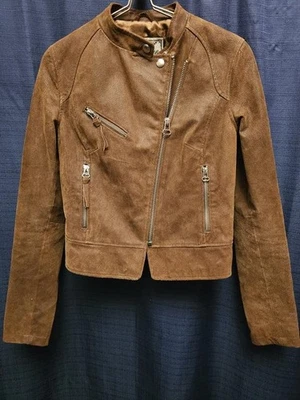 Women New Look Jacket Brown Leather S - Bild 1 von 3