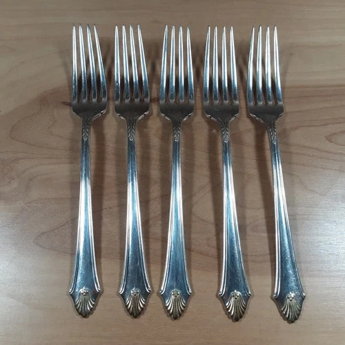 5- Edgemont Gold by Gorham Sterling Silver 7-3/4" Dinner Forks ~284 Grams