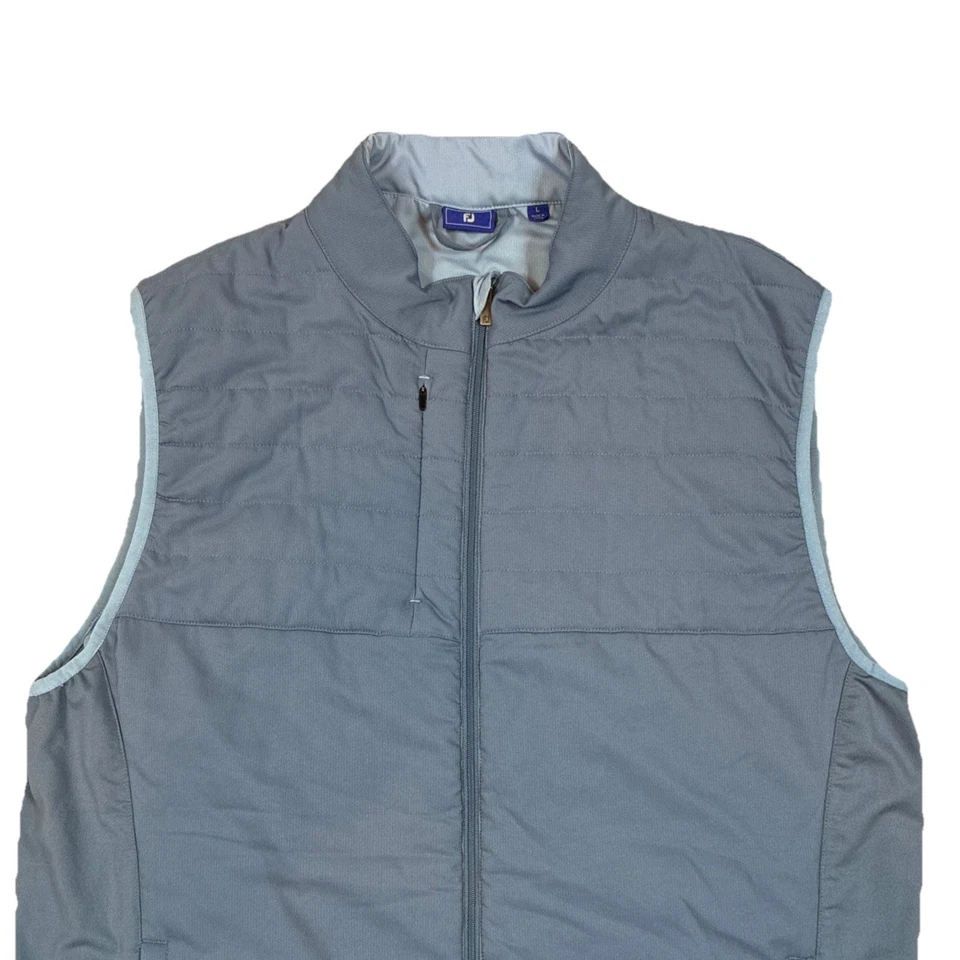Chaleco aislante FootJoy cremallera completa para hombre grande azul gris 28087 golf exterior Foto 2 de 4