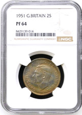 1951 Great Britain 2 Shillings, Florin, NGC PR 64, KM-878, Proof