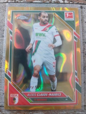 Alexis Claude-Maurice Topps Chrome Bundesliga /50 Gold Wave FC Augsburg 2025/26