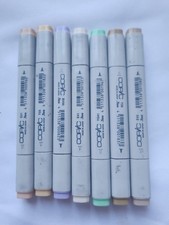 Copic Sketch Markers LOT of 7 Assorted Colors Dual-Tip Alcohol Art Pen Used/New