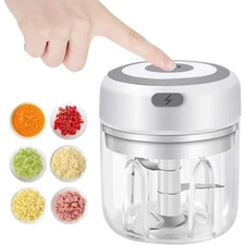 Electric Garlic Mincer Chopper 250ML USB Rechargeable Food Processor Vegetable..
