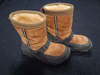 Cabelas Mens Size 10 m Alaskan Guide Brown Shearling Winter Snow Boots