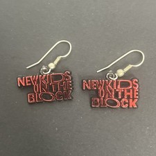 Vintage New Kids on the Block Earrings, Boston, MA 1991 NKOTB Red