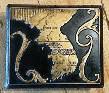 Vintage Yamatogumi Korea 38th Metal Box Hinged Footed Made In Japan