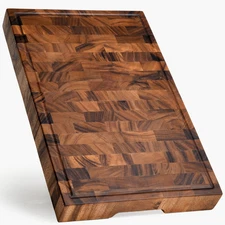 SHUMARU Tropical Walnut End-Grain Wood Cutting Board – 19X12X2" Butcher Block