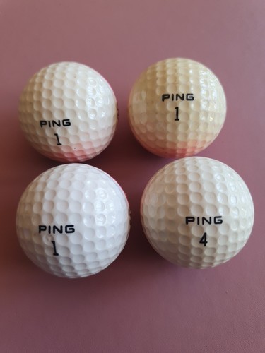 4 VERY RARE PING PINK AND WHITE GOLF BALLS .NEVER USED - Picture 3 of 4