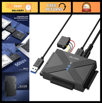 Universal USB 3.0 to IDE SATA Adapter for 2.5''/3.5'' HDD SSD with 12V Power Suppl