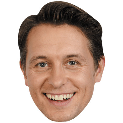 Mark Owen (Lächeln) Promi Maske, flaches Kartengesicht, Kostüm Maske
