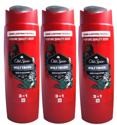 Old Spice WOLFTHORN 3x 250ml Duschgel Shampoo Shower Gel Herren Körper Haar NEU