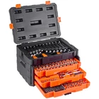 VEVOR Mechanics Tool Set Socket Set 450Pcs 1/4 3/8 1/2 in Drive Orange Drawer