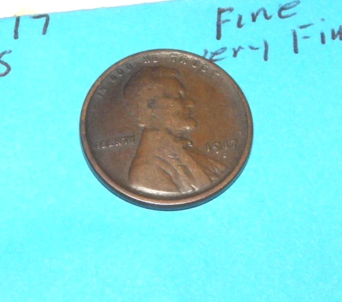 1917 S    WHEAT CENT    FINE - VERY FINE  # 4